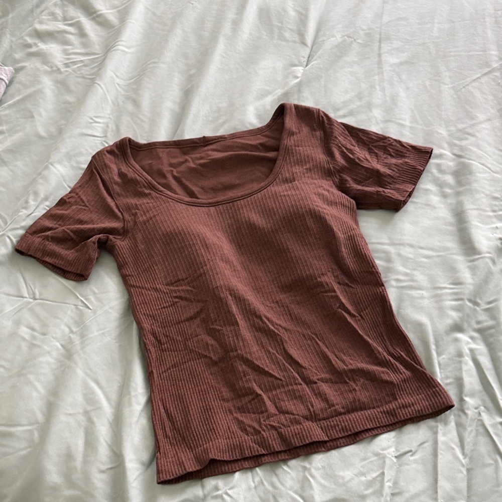 lululemon Ribbed Short Sleeve Top - Java